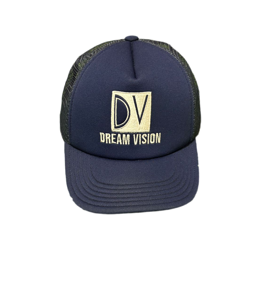 Navy Blue Trucker Hat Embroidered Logo