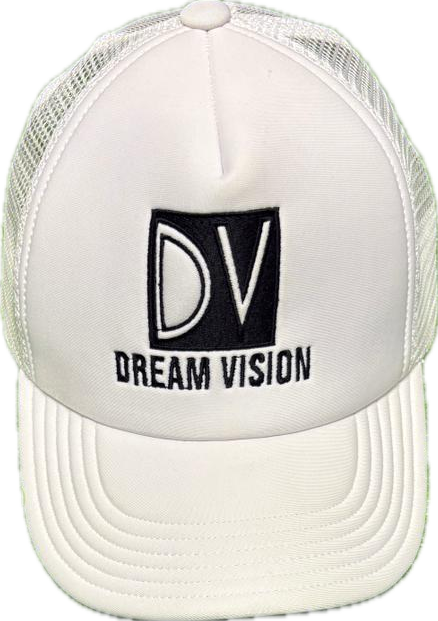 White/Black Trucker Hat Embroidered Logo