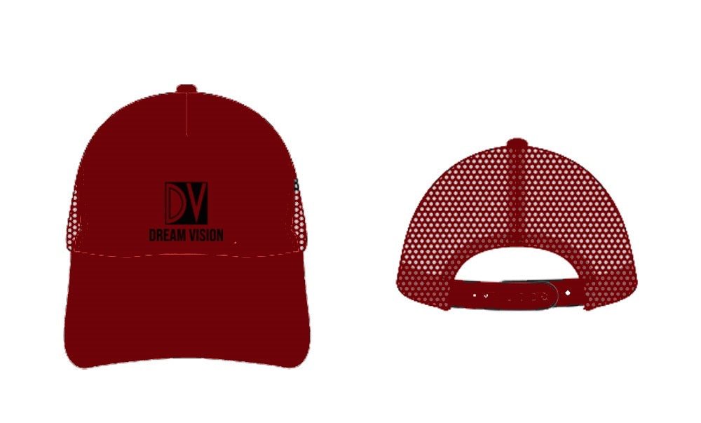 Burgundy/Black Trucker Hat Embroidered Logo