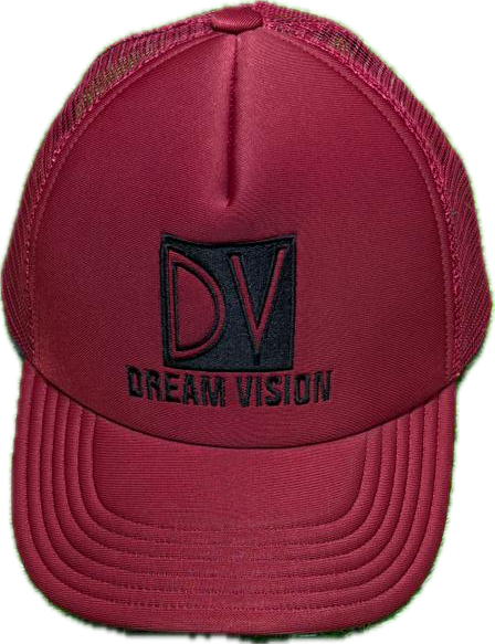 Burgundy/Black Trucker Hat Embroidered Logo