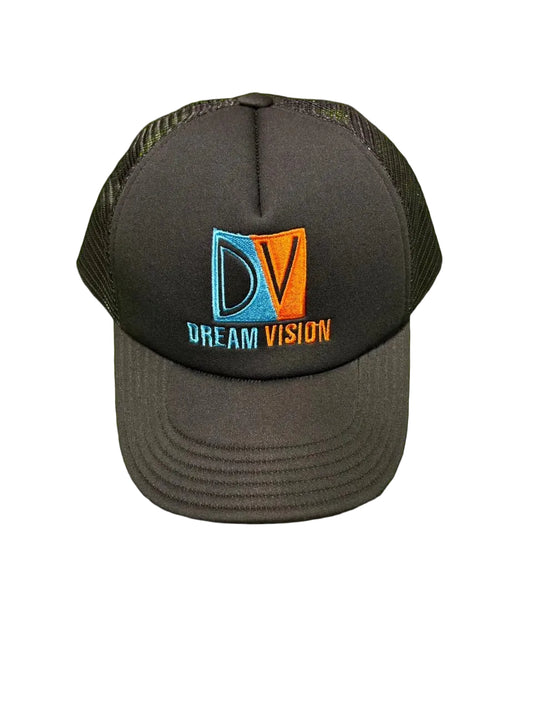 Black/Blue/Orange Trucker Hat Embroidered Logo