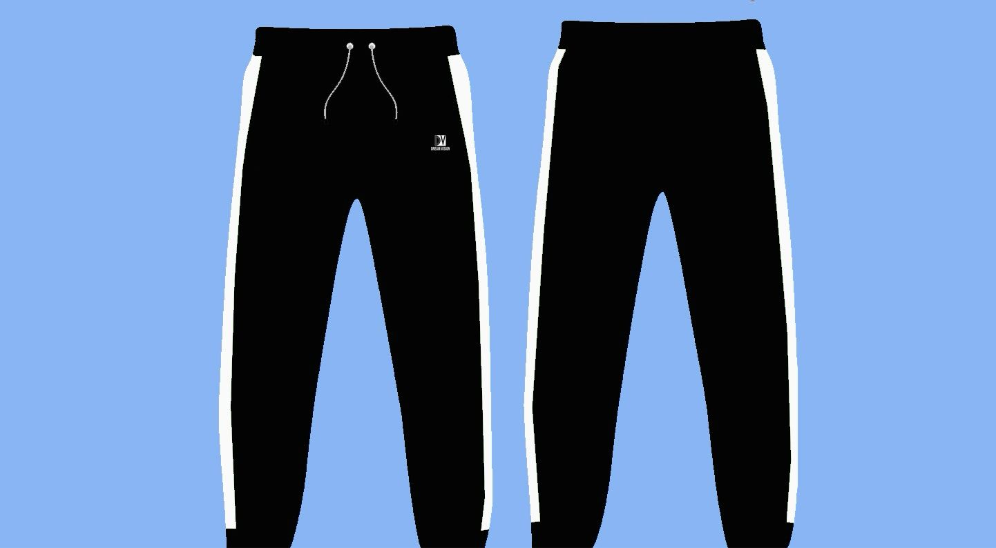 Black Soft Cotton Striped Joggers