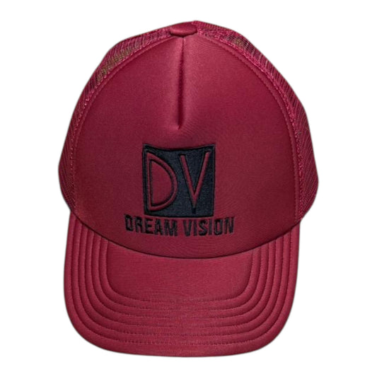 Burgundy/Black Trucker Hat Embroidered Logo