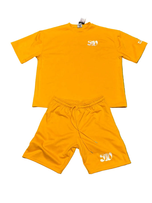 Orange Tropical 2 Piece Soft Cotton Shirt/Short Set