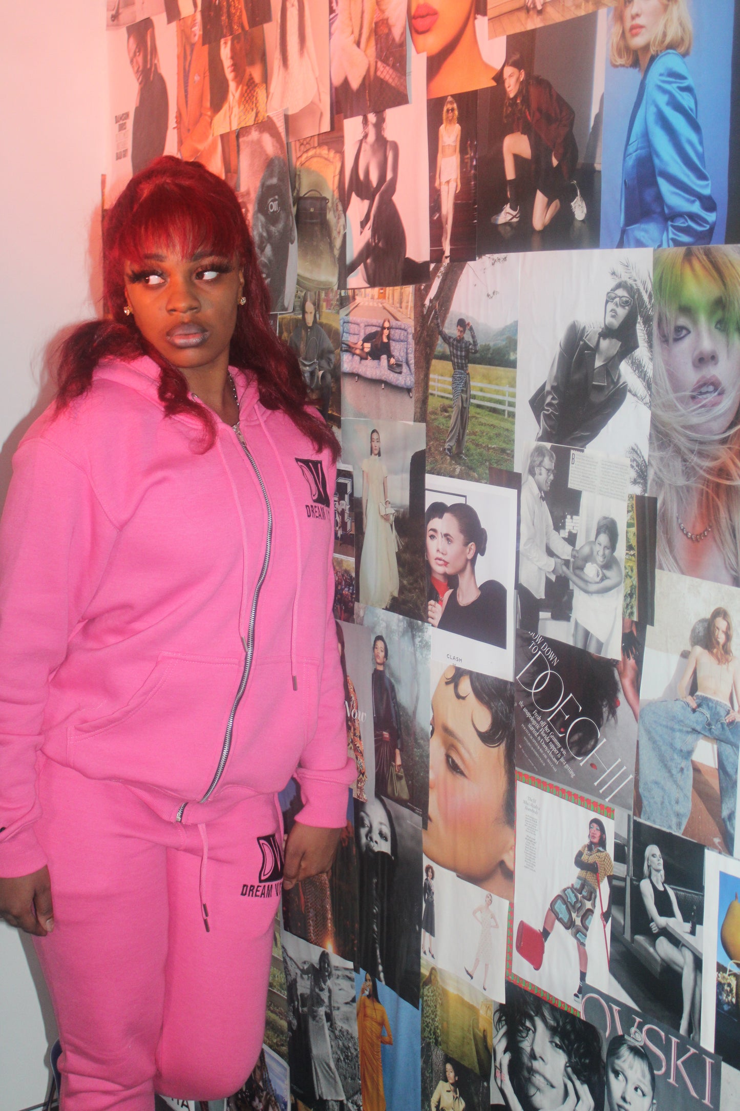 Pink 2 Piece Soft Cotton Zipper Sweatsuit