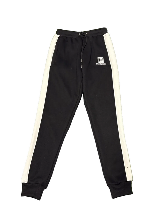 Black Soft Cotton Striped Joggers