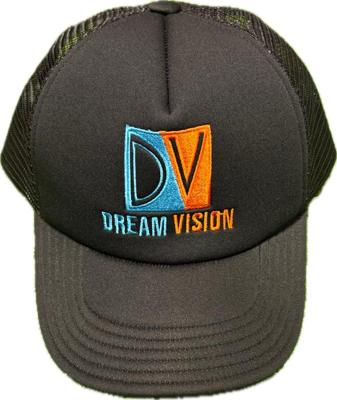 Black/Blue/Orange Trucker Hat Embroidered Logo