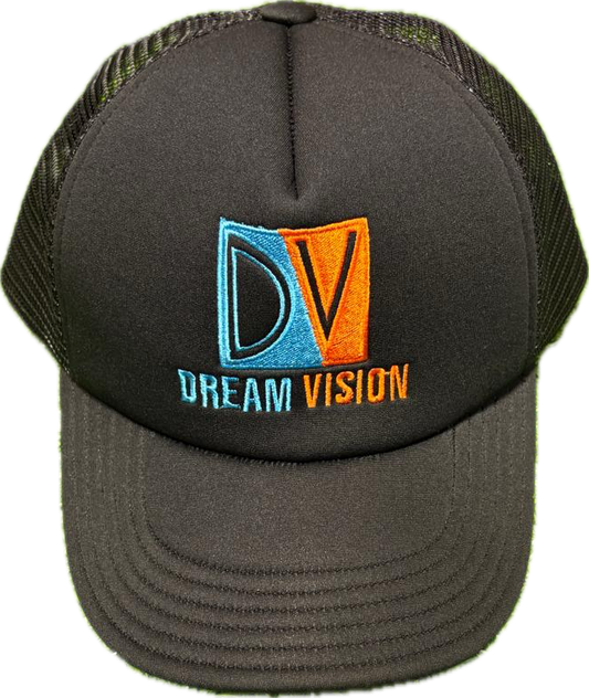 Black/Blue/Orange Trucker Hat Embroidered Logo