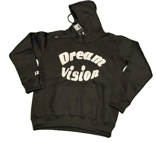 Black Embroidered Soft Cotton Hoodie White Logo