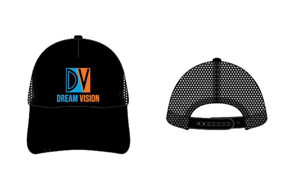 Black/Blue/Orange Trucker Hat Embroidered Logo