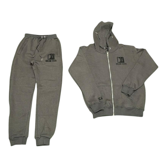 Grey/Black Embroidered Tracksuit