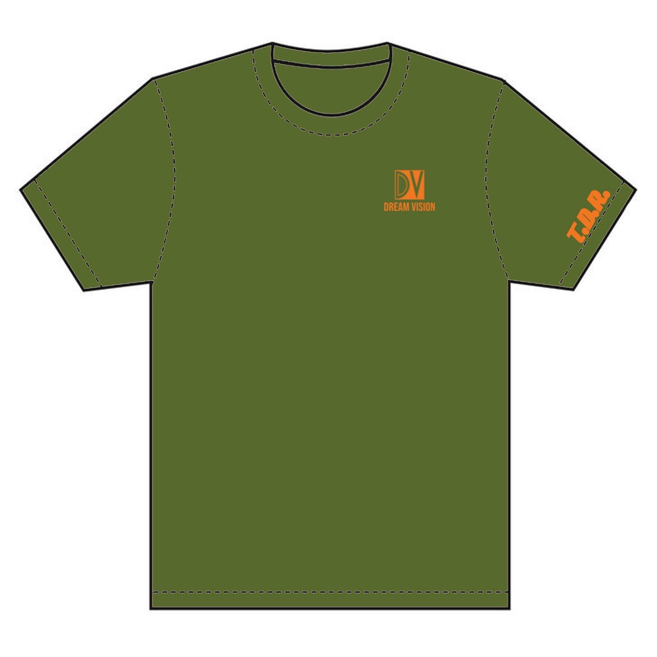DreamVision Signature Olive Green/Orange T - Shirt