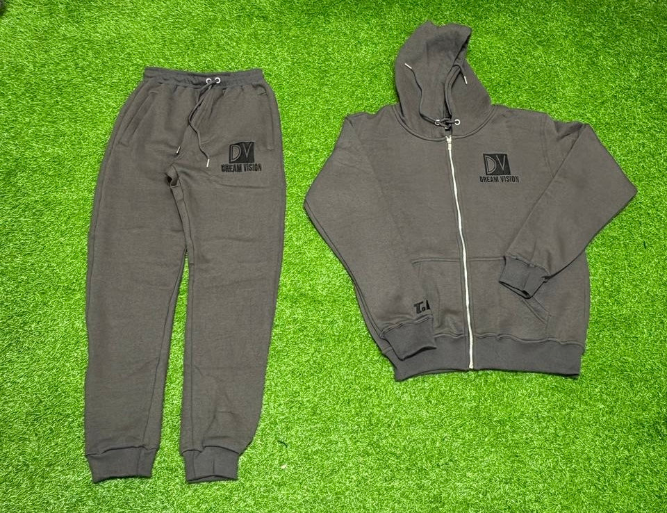 Grey/Black Embroidered Tracksuit