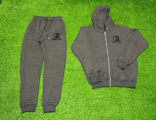 Grey/Black Embroidered Tracksuit